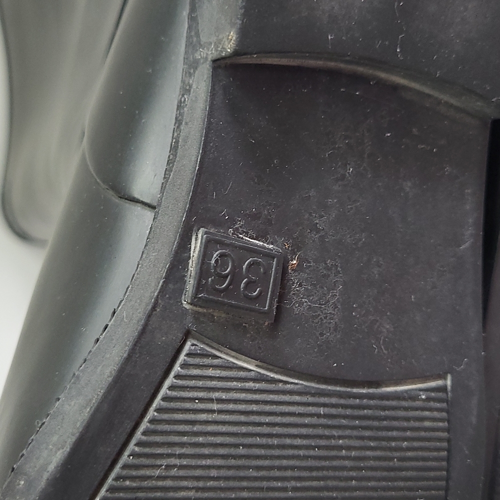 Pajar Moto Style Black Slip On Rain Boots Sz 5½ - Picture 15 of 15
